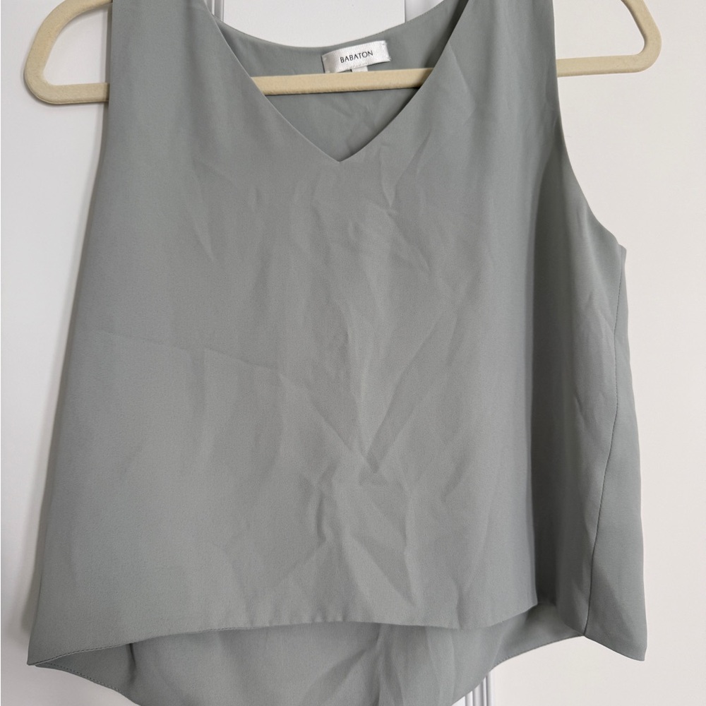 Babaton Light Gray V-Neck Tank Top